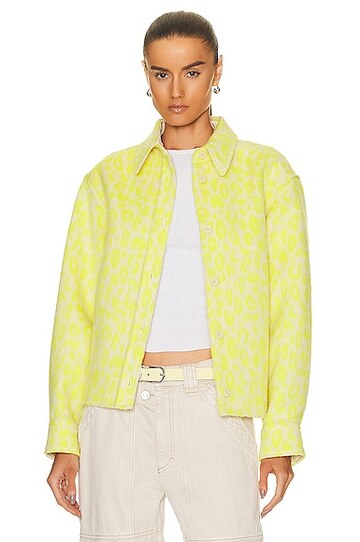 isabel marant olanao wild overshirt jacket in lemon in yellow