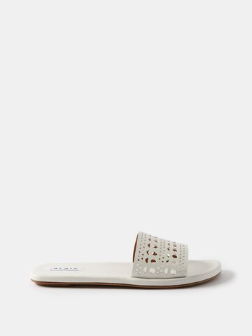 alaïa alaïa - vienne perforated-leather sandals - womens - white