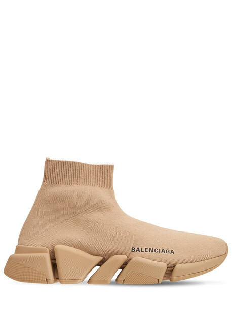 BALENCIAGA 30mm Speed Recycled Knit Sneakers in beige