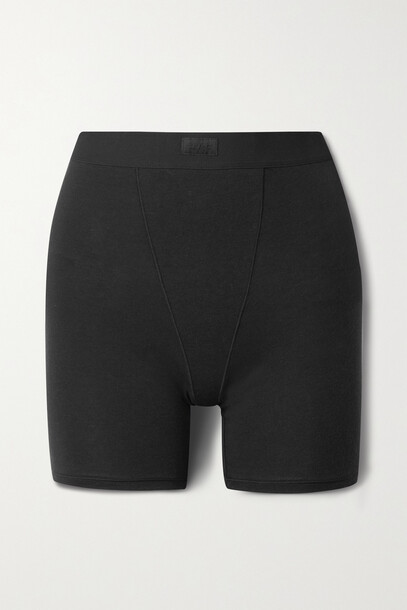 Skims - Boyfriend Stretch-modal And Cotton-blend Jersey Boxer Shorts - Onyx in black