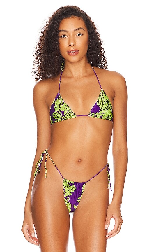 Melissa Simone Triangle Bikini Top in Purple