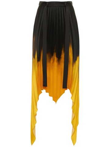 AZ FACTORY X THEBE MAGUGU Asymmetric Pleated Midi Skirt in black / yellow