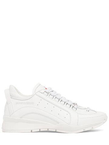 dsquared2 logo leather sneakers in white