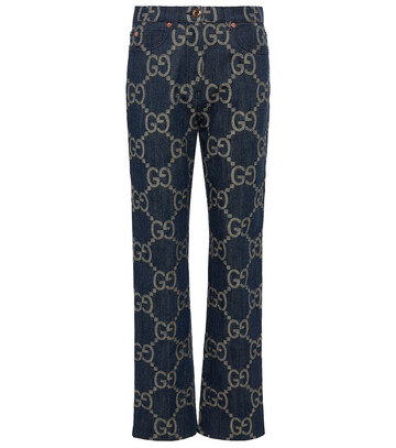 gucci jumbo gg high-rise straight jeans