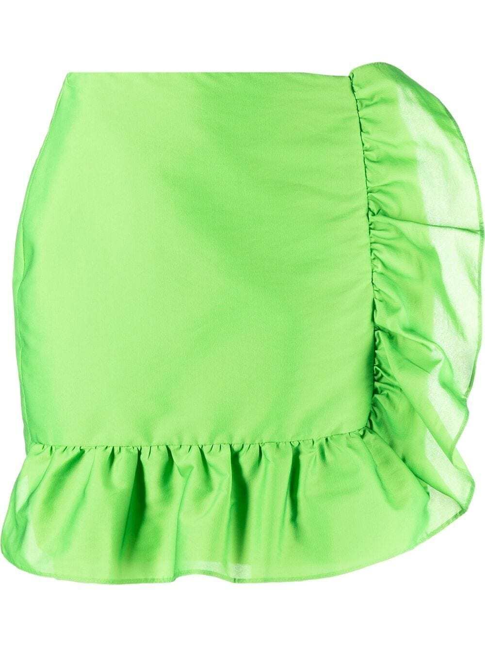 SANDRO Marlene ruffled-trim skirt - Green