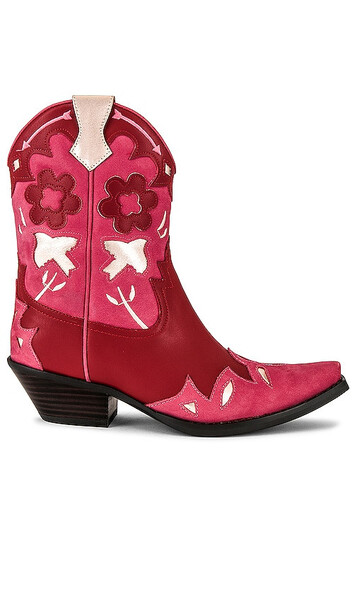 Jeffrey Campbell Looney Cowboy Boot in Fuchsia in pink / red