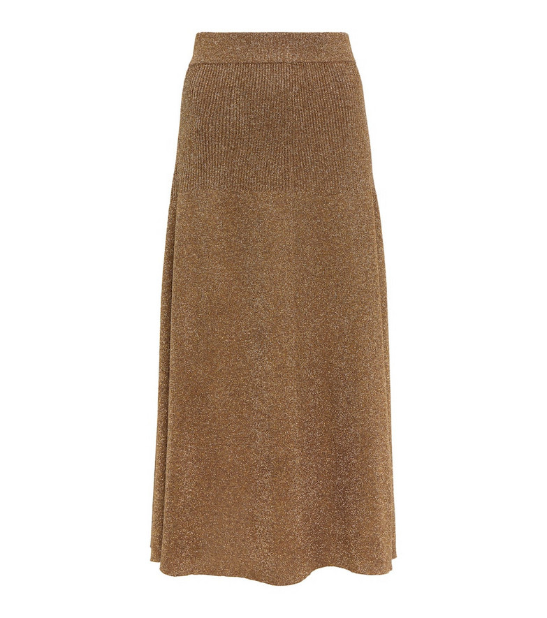 Joseph A-line midi skirt in brown