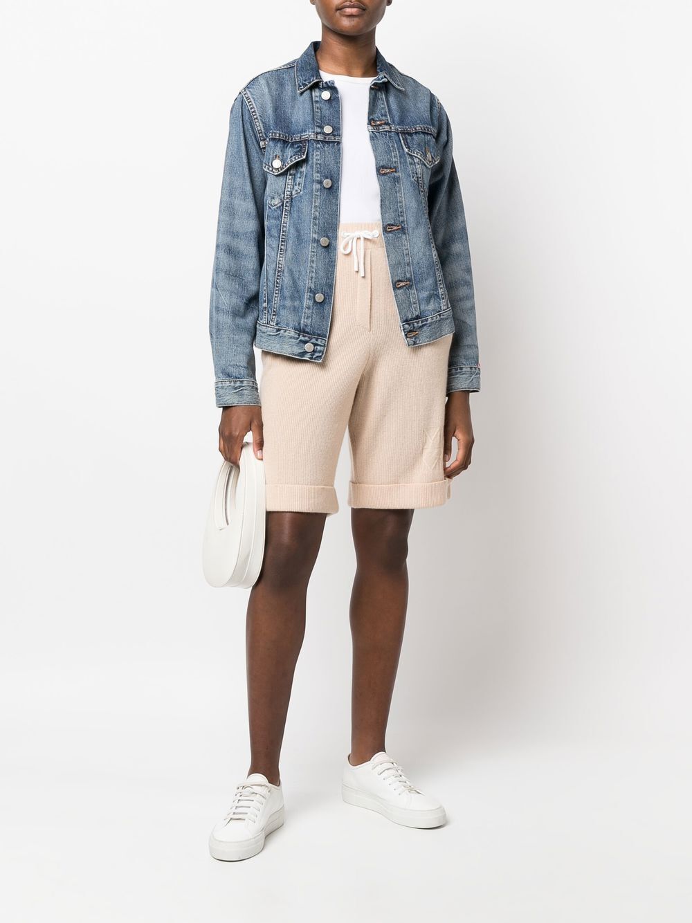 Max & Moi rib-knit merino blend shorts - Neutrals