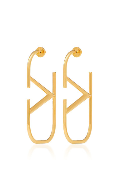 Valentino Valentino Garavani Logo 18K Gold-Plated Earrings