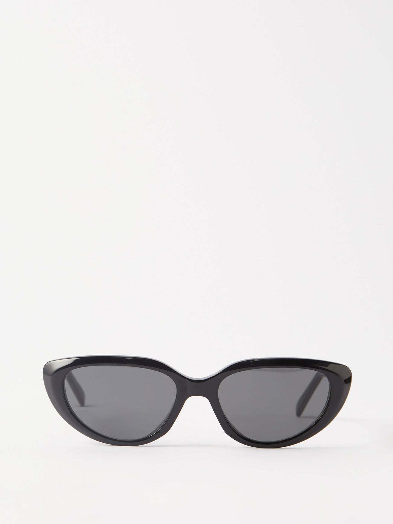 Celine Eyewear - Bold Story Angular Acetate Sunglasses - Womens - Black