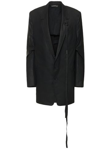 ANN DEMEULEMEESTER Agnes Waxed Cotton Voile Slouchy Jacket in black