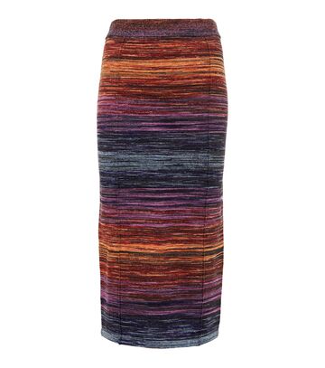 Rotate Birger Christensen Space-dyed cutout knit midi skirt