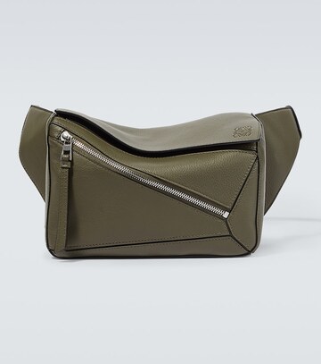 loewe puzzle small leather belt bag in green