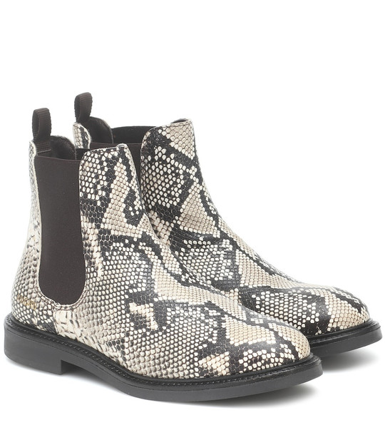 Axel Arigato Snake-effect leather Chelsea boots in beige