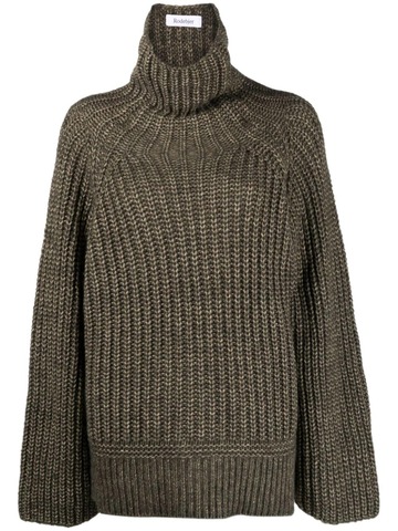 rodebjer roll-neck ribbed-knit jumper - green