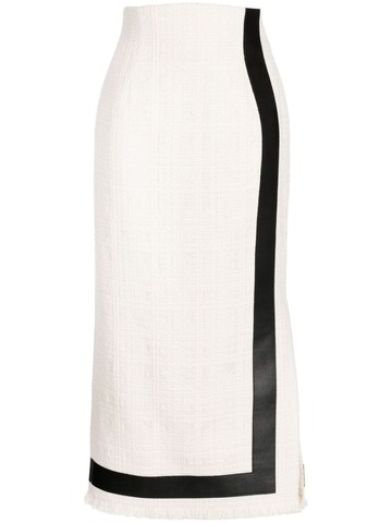 mame kurogouchi high-waisted striped tweed skirt - white