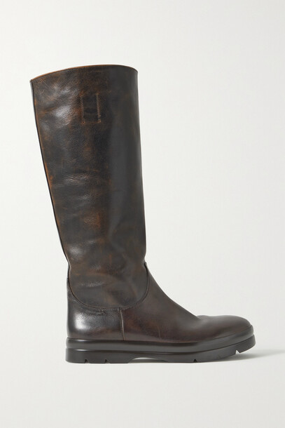 The Row - Billie Leather Knee Boots - Brown