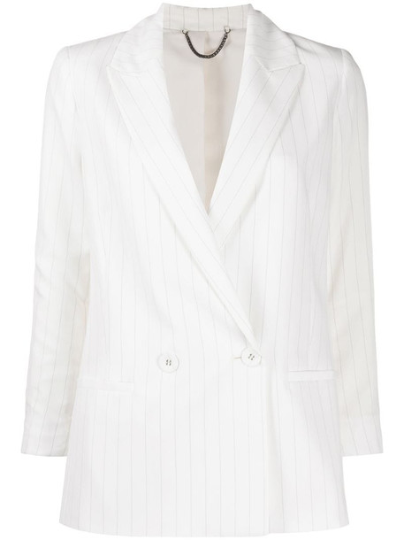 AllSaints pinstripe double-breasted jacket in white