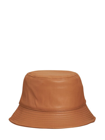 STAND STUDIO Vida Faux Leather Bucket Hat in tan