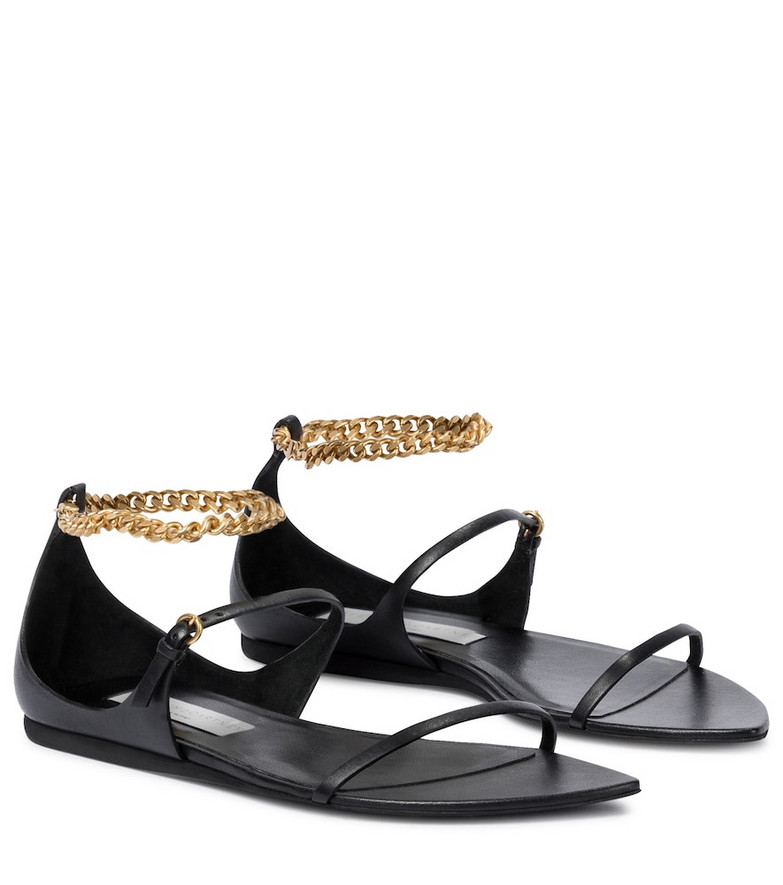 Stella McCartney Bella embellished faux leather sandals in black