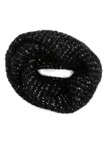 d.exterior sequin-embellished knitted-construction scarf - black