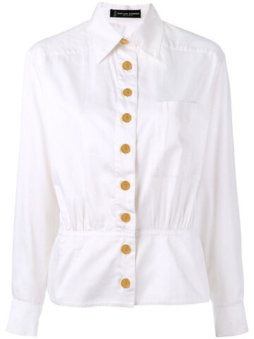 Jean Louis Scherrer Pre-Owned fitted shirt jacket in white