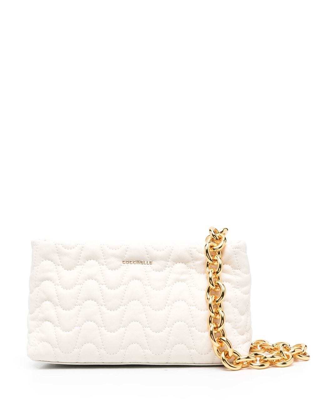 Coccinelle quilted leather shoulder bag - White