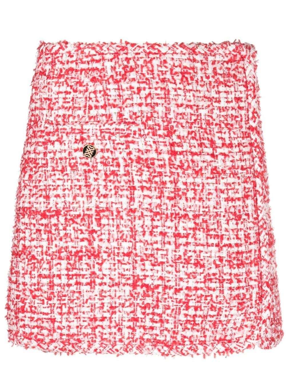 SANDRO bouclé mini skirt - Red