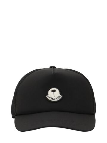 moncler genius moncler x palm angels nylon baseball cap in black