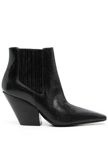casadei anastasia leather boots - black