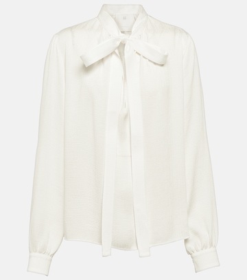 givenchy 4g jacquard silk blouse in white