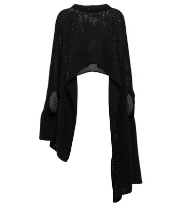 Ann Demeulemeester Chloé oversized cotton poncho in black