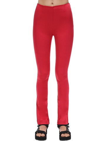 WE11 DONE Zipped Ankle Satin Pants in red