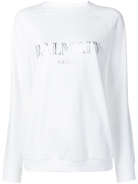 Balmain logo printed sweatshirt in white