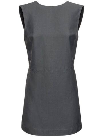 loulou studio hoya sleeveless viscose blend mini dress in grey