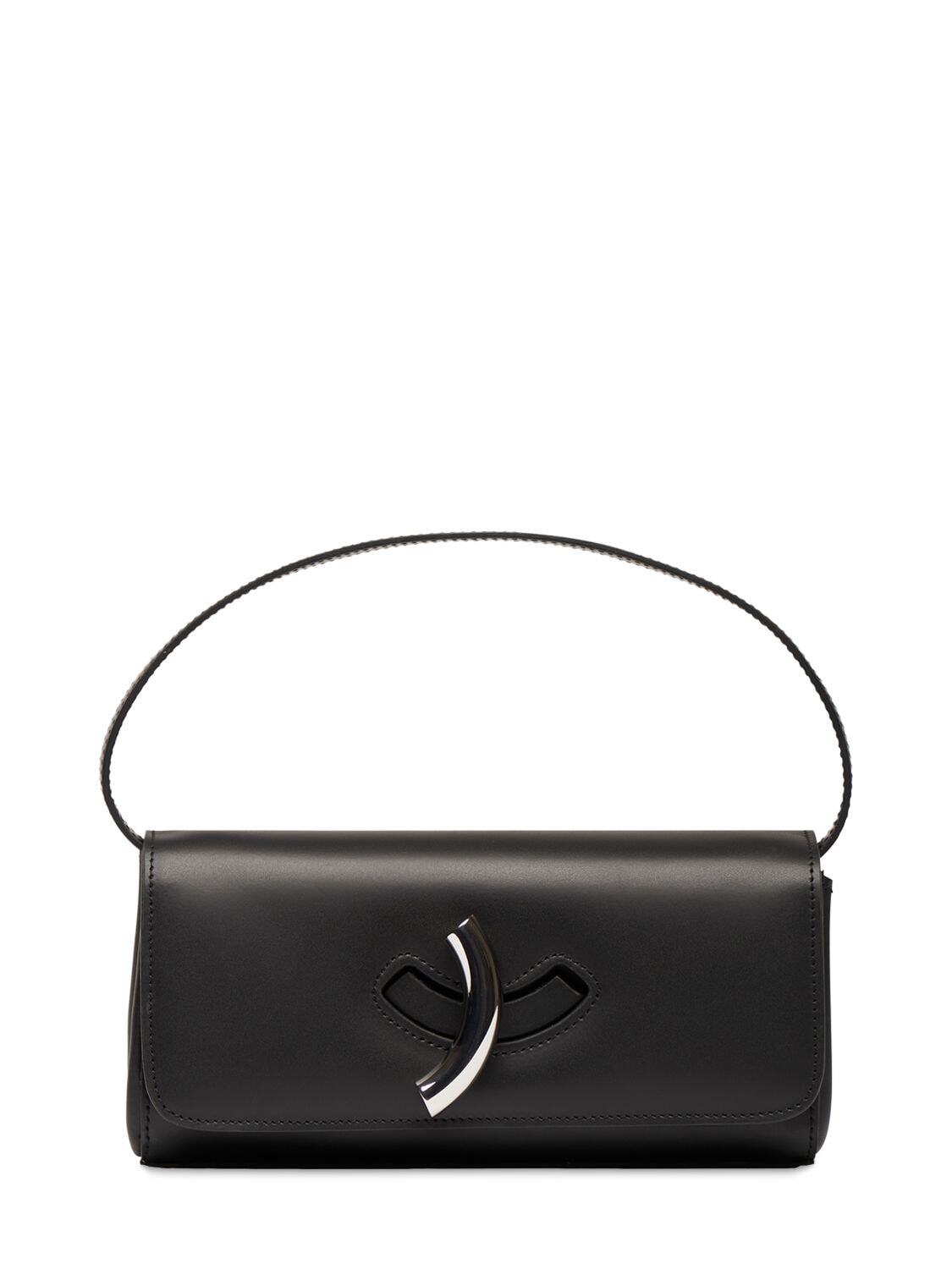 LITTLE LIFFNER Mini Maccheroni Smooth Leather Bag in black