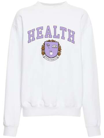 SPORTY & RICH Diana Cotton Sweatshirt in purple / white
