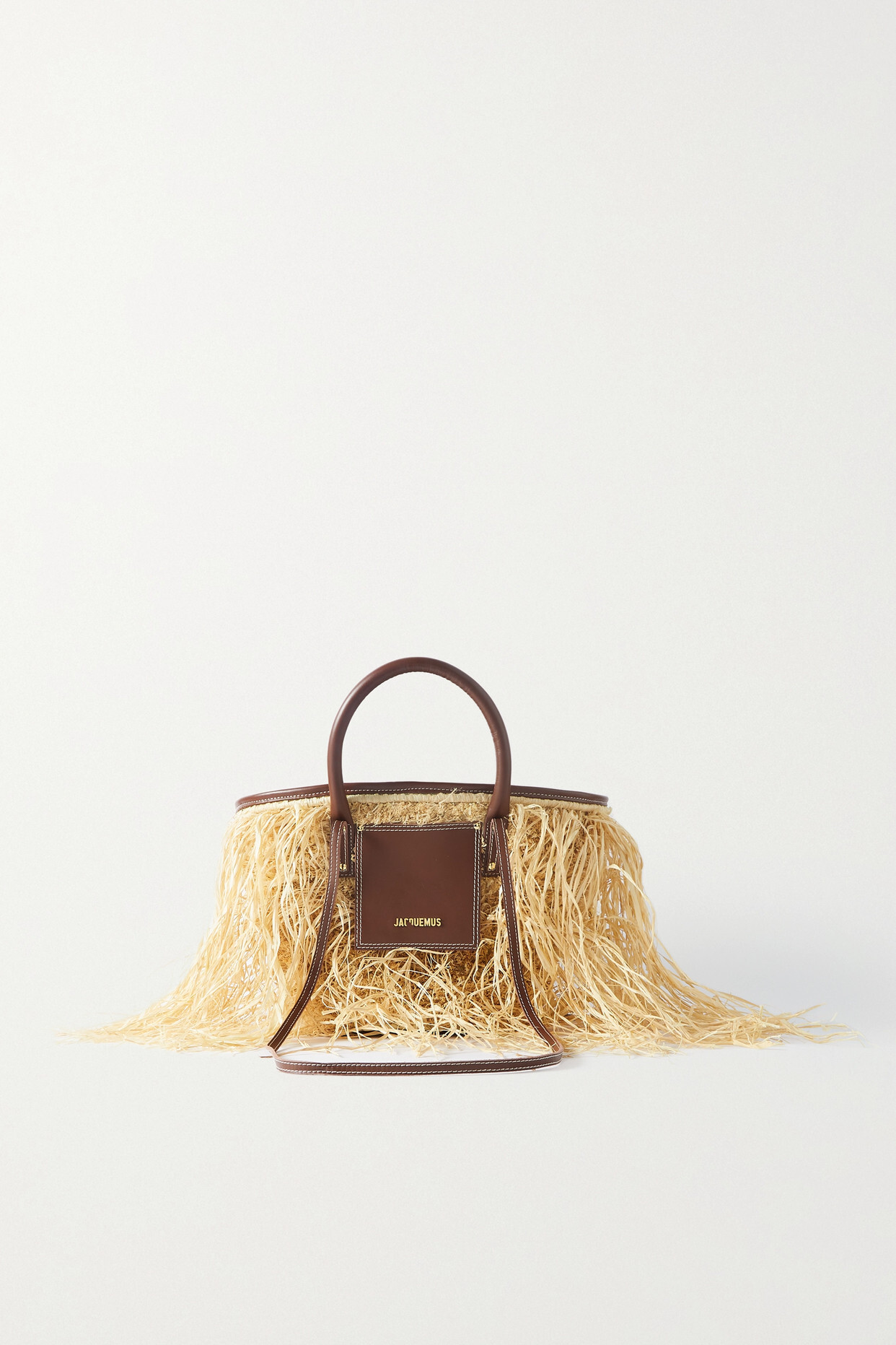 Jacquemus - Le Panier Soli Leather-trimmed Fringed Raffia Tote - Brown