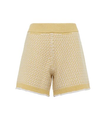 barrie cashmere and cotton knit shorts in beige