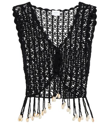 Anna Kosturova Exclusive to Mytheresa â Bianca crochet crop top in black