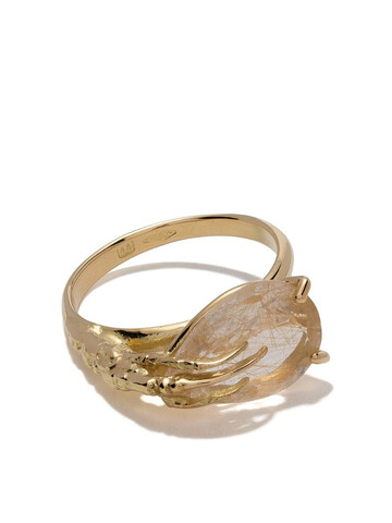 Wouters & Hendrix Gold 18kt gold claw quartz ring