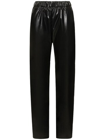 KASSL EDITIONS Oil Light Coated Cotton Wide Pants in black