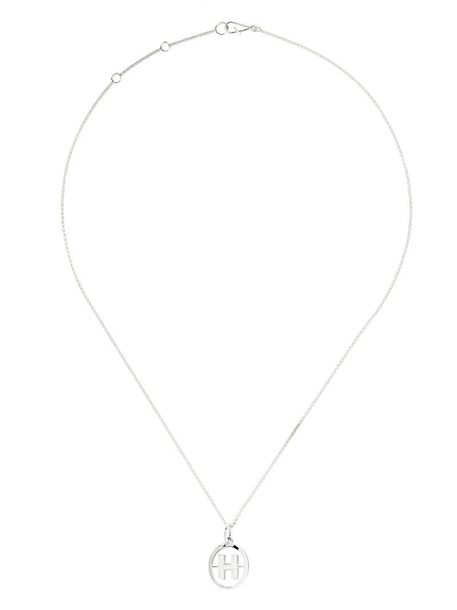 Annoushka 18kt white gold diamond initial H necklace