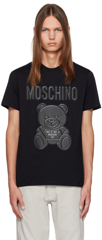 moschino black teddy bear t-shirt in print