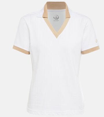Bogner Luma cotton-blend polo shirt in white