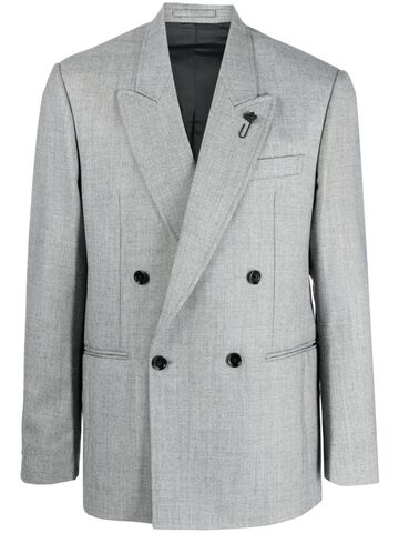 lardini double-breasted wool blazer - grey