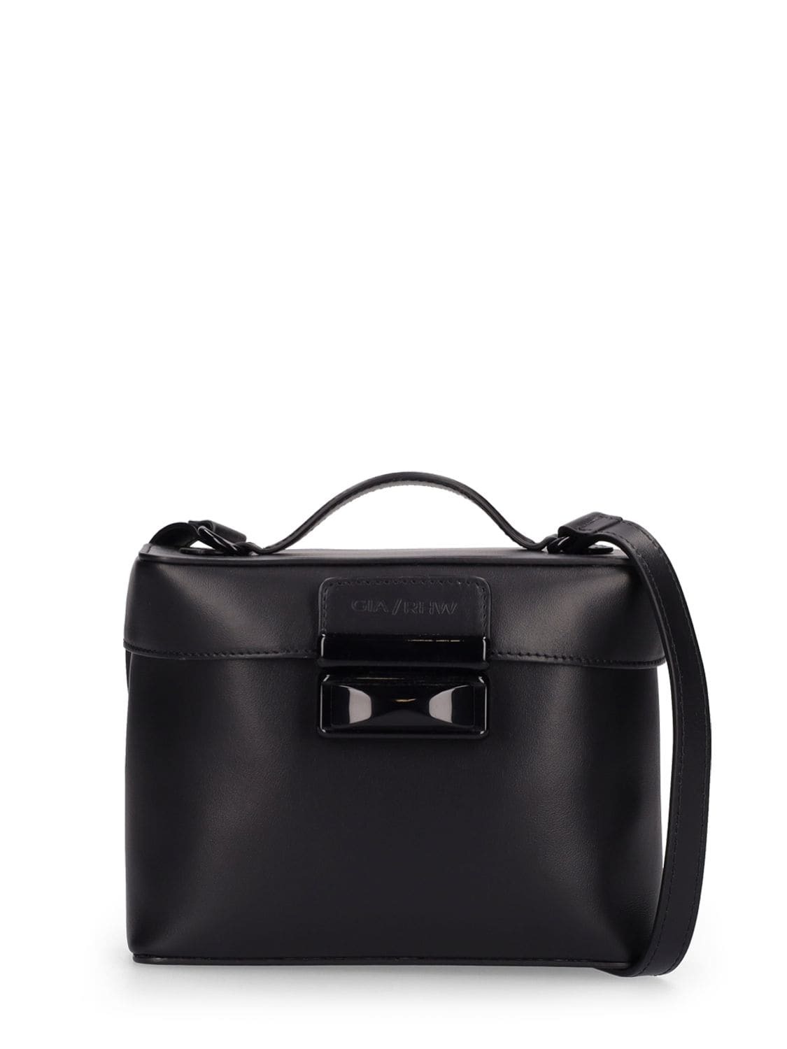 GIA X RHW Small Leather Top Handle Bag in black