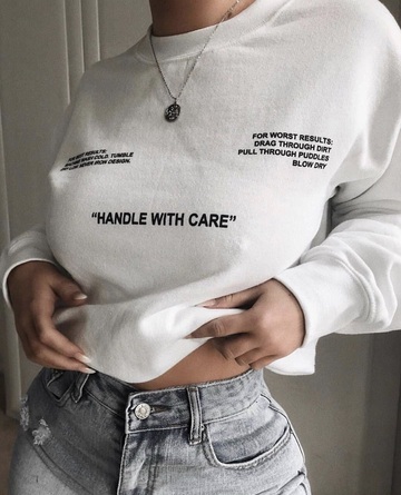 sweater,care,black,white,quote on it,jumper