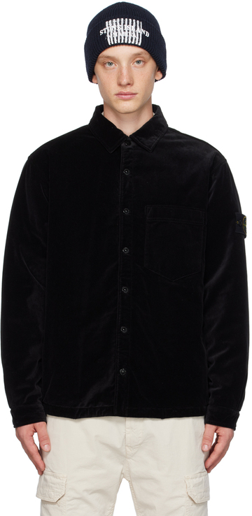 stone island black insulated shirt
