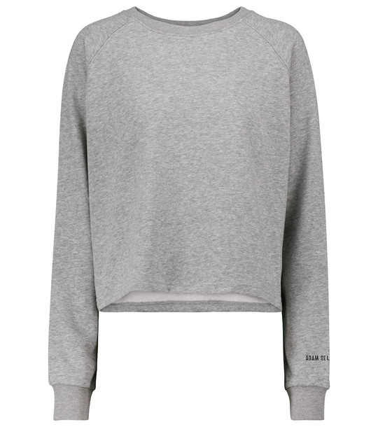 Adam Selman Sport Stretch-cotton cropped sweatshirt in grey